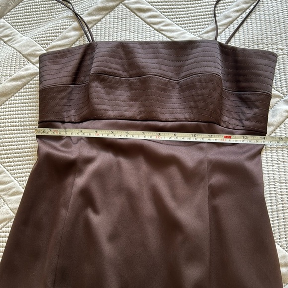 JS Collection from Nordstroms Brown Satin Dress Sz 6 - Picture 4 of 9